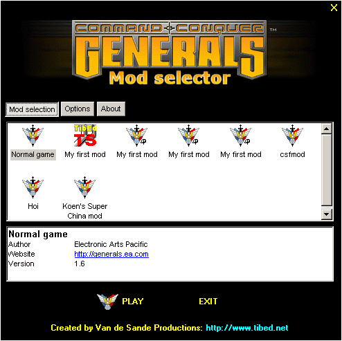 Generals Mod Selector
